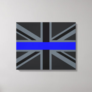 Stylish Thin Blue Line Union Jack Leinwanddruck