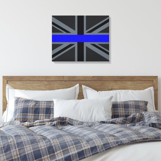 Stylish Thin Blue Line Union Jack Leinwanddruck (Insitu (Schlafzimmer))