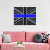 Stylish Thin Blue Line Union Jack Leinwanddruck (Insitu (Wohnzimmer))