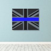 Stylish Thin Blue Line Union Jack Leinwanddruck (Insitu (Holzboden))