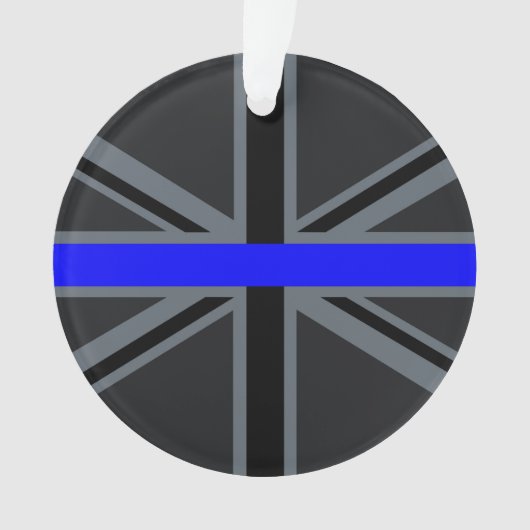 Stylish Thin Blue Line Union Jack Ornament (Vorderseite)