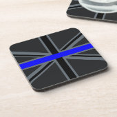 Stylish Thin Blue Line Union Jack Untersetzer (Linke Seite)