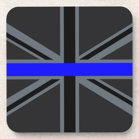 Stylish Thin Blue Line Union Jack Untersetzer (Vorderseite)