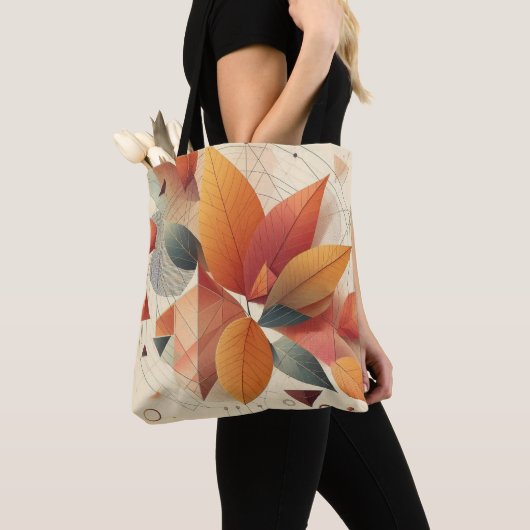 Stylish Tote with Leaf & Geometric Pattern Tasche (Von Nahem)
