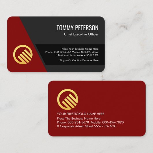 Stylish Trapezium Layers Business Owner Visitenkarte (Vorne/Hinten)