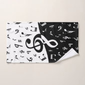 Stylish Treble Clef Wave Black and White Badhandtuch Set (Handtuch)