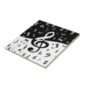 Stylish Treble Clef Wave Black and White Fliese (Seite)