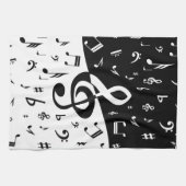 Stylish Treble Clef Wave Black and White Handtuch (Horizontal)