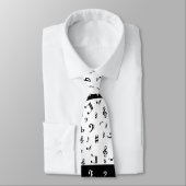 Stylish Treble Clef Wave Black and White Krawatte (Gebunden)