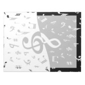 Stylish Treble Clef Wave Black and White Notizblock (Vorderseite)