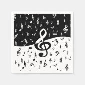 Stylish Treble Clef Wave Black and White Serviette (Vorderseite)
