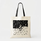Stylish Treble Clef Wave Black and White Tragetasche (Vorne)