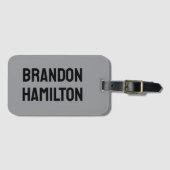 Stylish Trendy Black Out Modern Minimalist Simple Gepäckanhänger (Vorderseite (Horizontal))