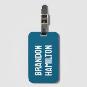 Stylish Trendy Black Out Modern Minimalist Simple Gepäckanhänger (Vorderseite Vertikal)