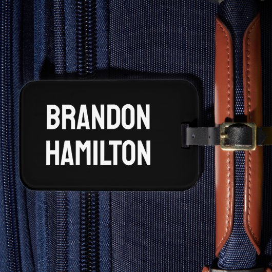 Stylish Trendy Black Out Modern Minimalist Simple Gepäckanhänger (Vorderseite Insitu 4)