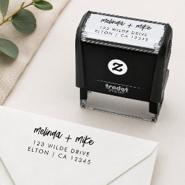 Stylish Trendy Couple | Script Wedding Address Permastempel