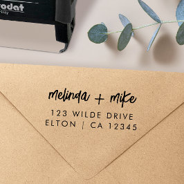 Stylish Trendy Couple | Script Wedding Address Permastempel