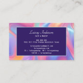 Stylish Trendy groovy neon faux holographic Visitenkarte (Rückseite)