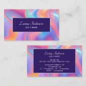 Stylish Trendy groovy neon faux holographic Visitenkarte (Vorne/Hinten)