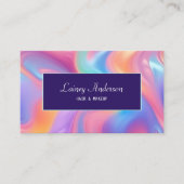 Stylish Trendy groovy neon faux holographic Visitenkarte (Vorderseite)