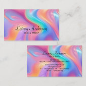 Stylish Trendy groovy neon faux holograpic Visitenkarte (Vorne/Hinten)