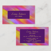 Stylish Trendy groovy neon pink yellow purple Visitenkarte (Vorne/Hinten)