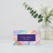 Stylish Trendy groovy pastel faux holographic Visitenkarte (Stehend Vorderseite)
