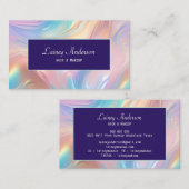 Stylish Trendy groovy pastel faux holographic Visitenkarte (Vorne/Hinten)