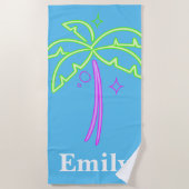 Stylish Trendy Palm Tree Strandtuch (Vorderseite)
