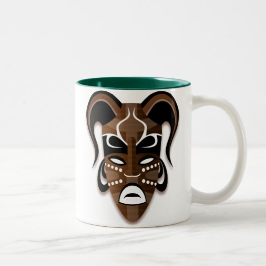 STYLISH TRIBAL MASK ILLUSTRATION ZWEIFARBIGE TASSE (Rechts)