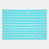 Stylish Turquoise & Silver Christmas Typography  Geschenkpapier Set (Vorderseite)