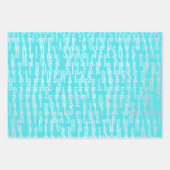  Stylish Turquoise & Silver Christmas Typography  Geschenkpapier Set (Vorderseite 3)