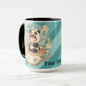 Stylish Two-Tone Panda Coffee Mug Tasse (Vorderseite Links)