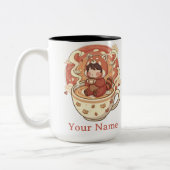  Stylish Two-Tone Red Panda Coffee Mug Zweifarbige Tasse (Links)