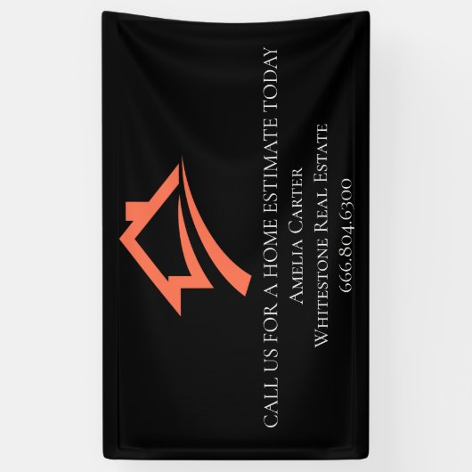 Stylish Unique Black Real Estate Agent Banner (Vertikal)
