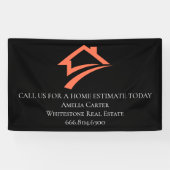 Stylish Unique Black Real Estate Agent Banner (Horizontal)