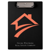 Stylish Unique Black Real Estate Agent Klemmbrett (Vorderseite)