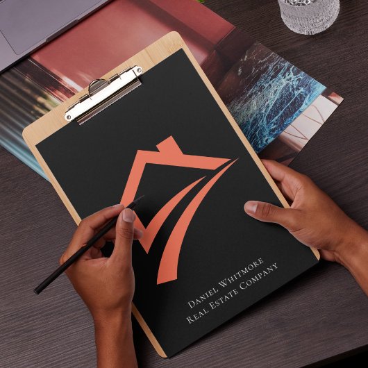 Stylish Unique Black Real Estate Agent Klemmbrett