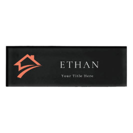 Stylish Unique Black Real Estate Agent Namenschild