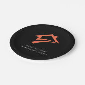 Stylish Unique Black Real Estate Agent Pappteller (Schrägansicht)