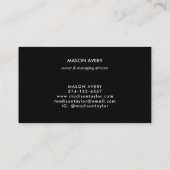 Stylish Unique Black Real Estate Agent Treuekarte (Rückseite)