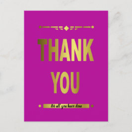 Stylish Vielen Dank Gold Typografie Postkarte