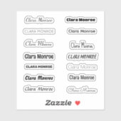 Stylish Vinyl Personalized Name Sticker (Blatt)