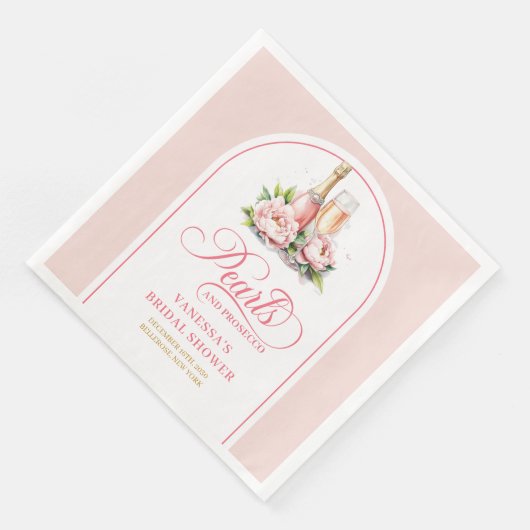 Stylish Watercolor Blush Gold Bridal Napkins Serviette (Ecke)