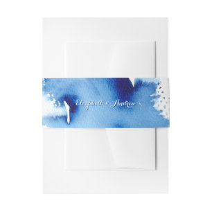 STYLISH WATERCOLOR chic dunkelblau Einladungsbanderole
