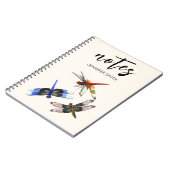 Stylish Watercolor Dragonflies Classic Spiral Notizblock (Linke Seite)