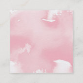 STYLISH WATERCOLOR Splash chic blush rosa grau Quadratische Visitenkarte (Rückseite)