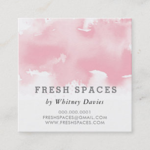 STYLISH WATERCOLOR Splash chic blush rosa grau Quadratische Visitenkarte