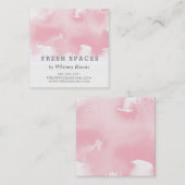 STYLISH WATERCOLOR Splash chic blush rosa grau Quadratische Visitenkarte (Vorne/Hinten)