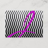 STYLISH WAVES MONOGRAM , lila Schwarzweiß Visitenkarte (Rückseite)